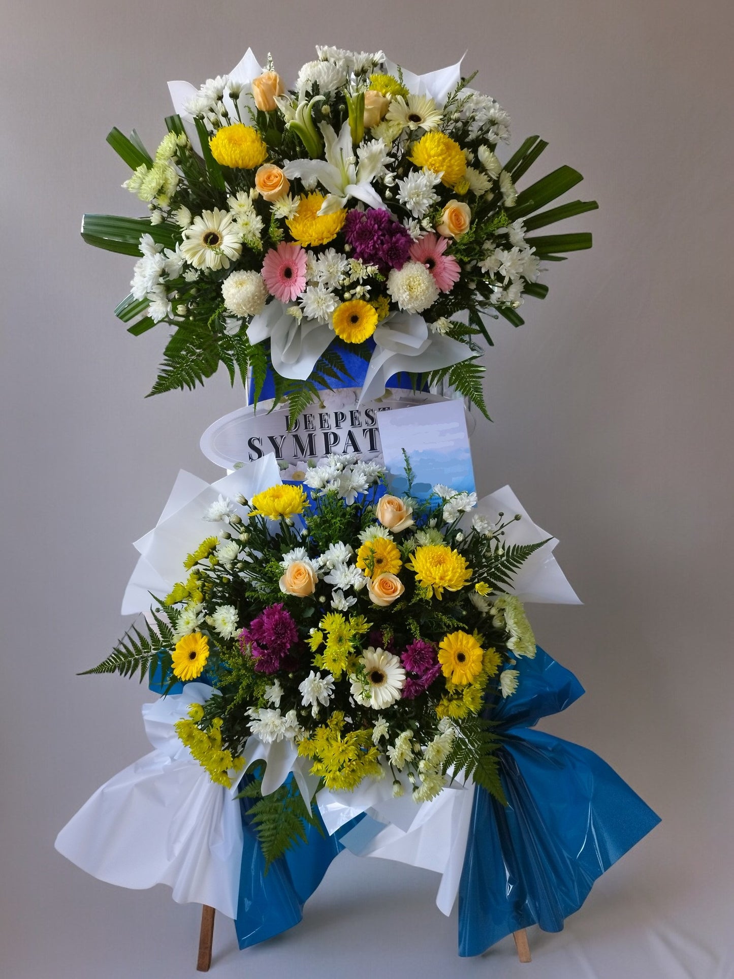 BRF-DC152 CONDOLENCE FLOWER STAND - DOUBLE TIER
