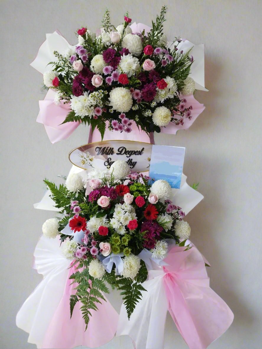 BRF-DC156 CONDOLENCE FLOWER STAND - DOUBLE TIER