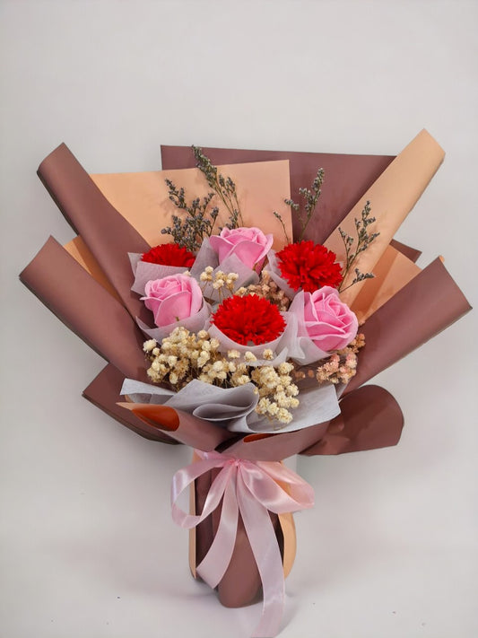 BRF-MDA102 MOTHER'S DAY CARNATION MIX BOUQUET - ARTIFICIAL FLOWERS
