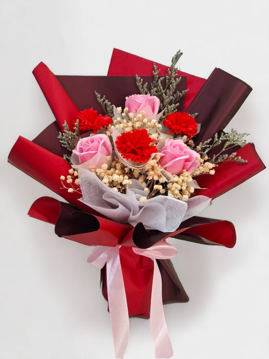 BRF-MDA103 MOTHER'S DAY CARNATION MIX BOUQUET - ARTIFICIAL FLOWERS