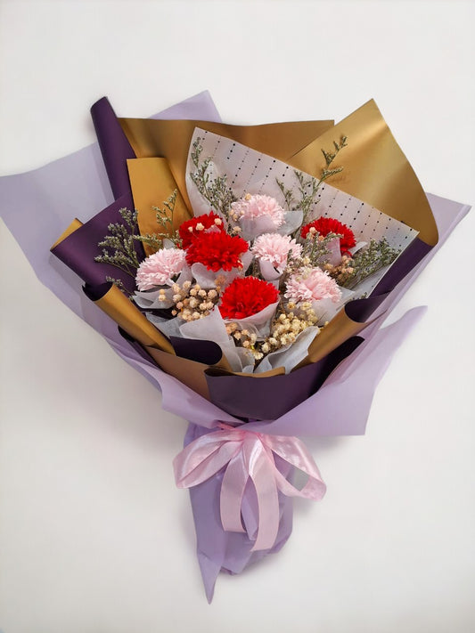 BRF-MDA109 MOTHER'S DAY CARNATION MIX BOUQUET - ARTIFICIAL FLOWERS