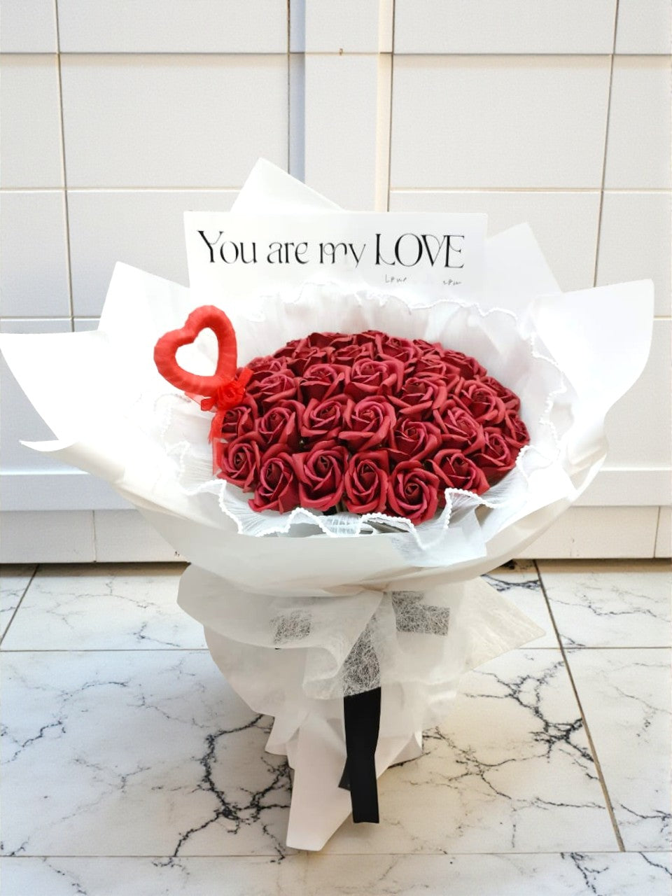 BRF-V26AS107 VALENTINE ARTIFICIAL SOAP FLOWER BOUQUET