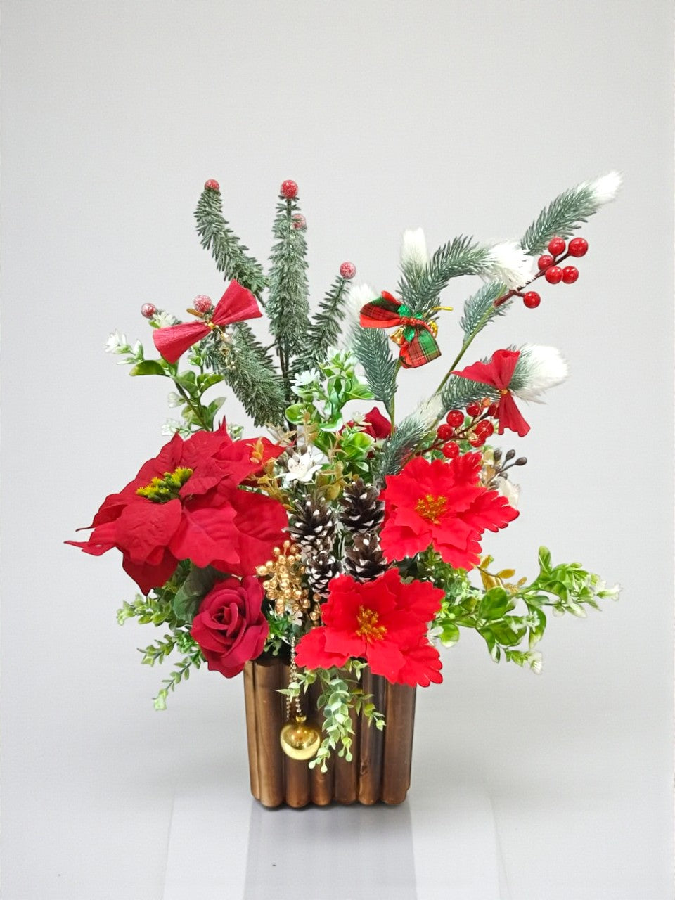BRF-CA100 CHRISTMAS FLORAL ARRANGEMENT - ARTIFICIAL FLOWERS