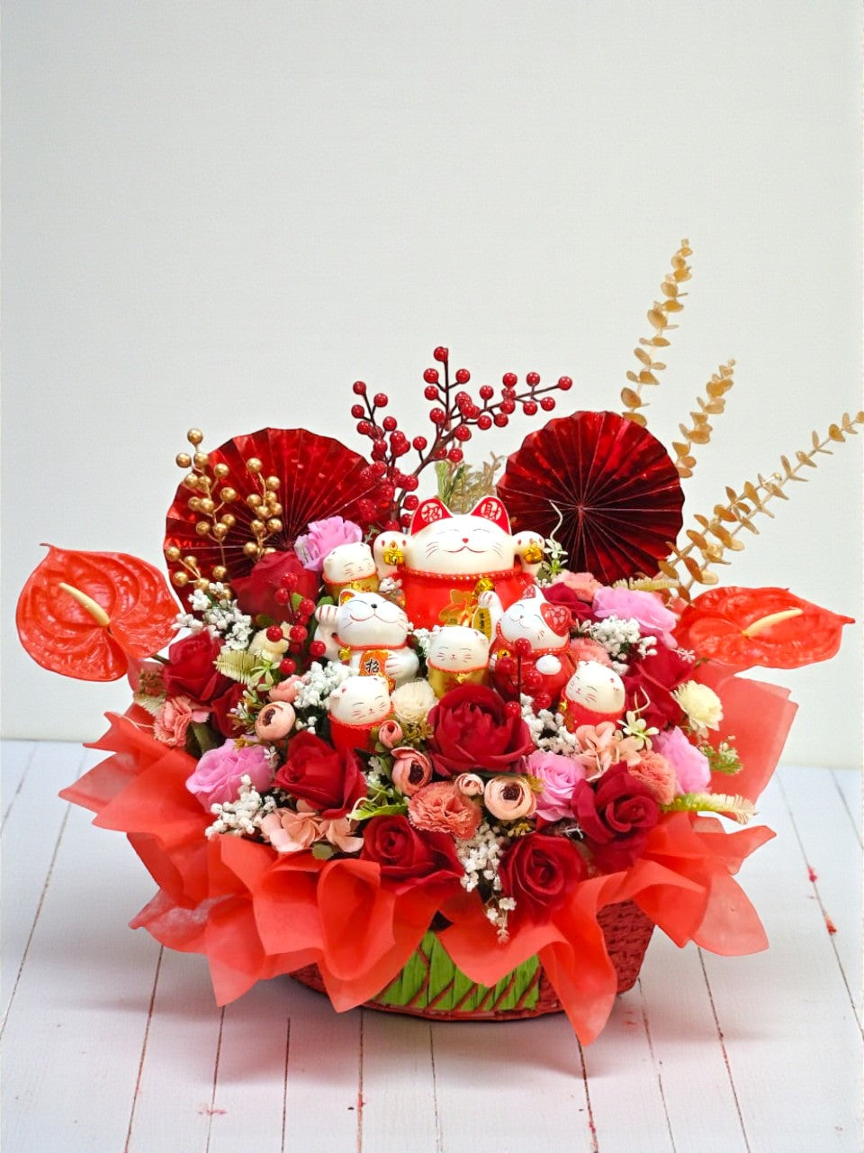 BRF-OA119 GRAND OPENING FLOWER BASKET - ARTIFICIAL FLOWERS