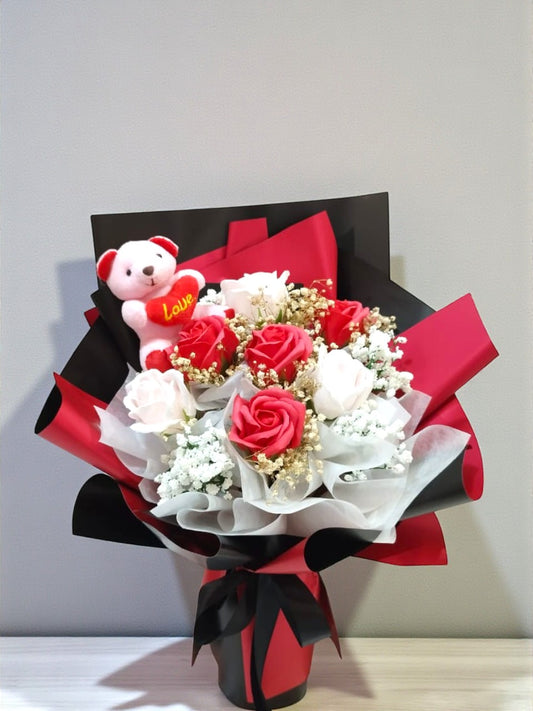 BRF-V26AS100 VALENTINE ARTIFICIAL SOAP FLOWER BOUQUET