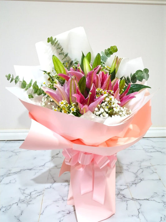 BRF-V26LB103 VALENTINE LILY BOUQUET